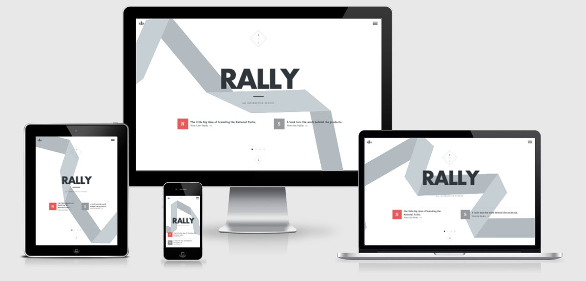 Rally Interactive Responsive site across 4 devices