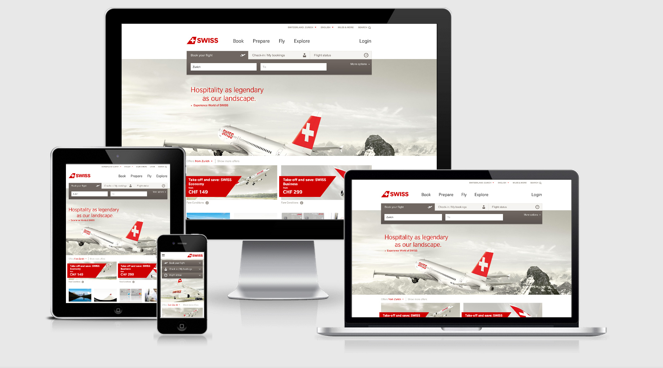 Swiss Air Responsive Website