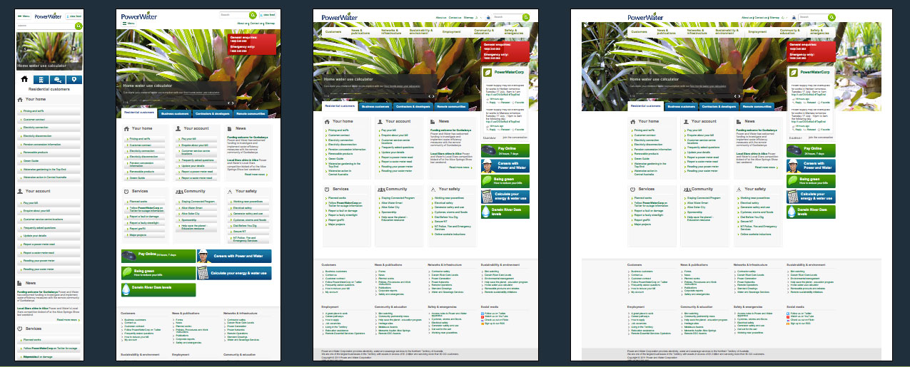 Power and Water Corporation responsive design