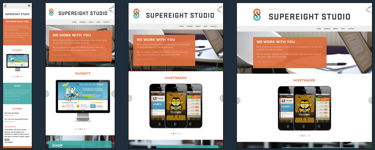 Super Eight Studio Responsive Design Layouts