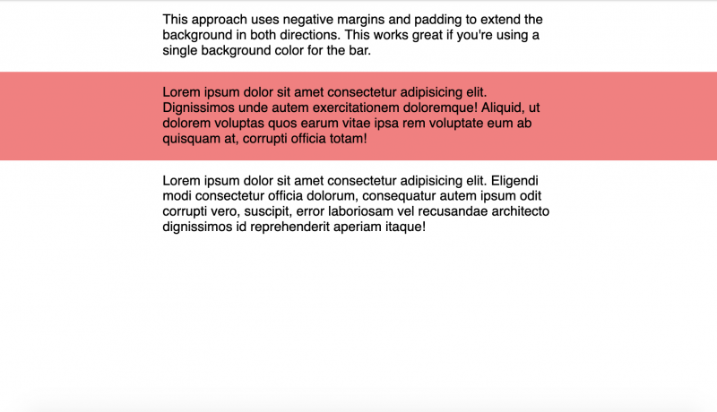 Full width background rows with content on the inside